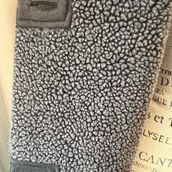 Lands End Womens Coat Jacket Olive Faux Suede Sherpa Lined Size Medium - Picture 6 of 8